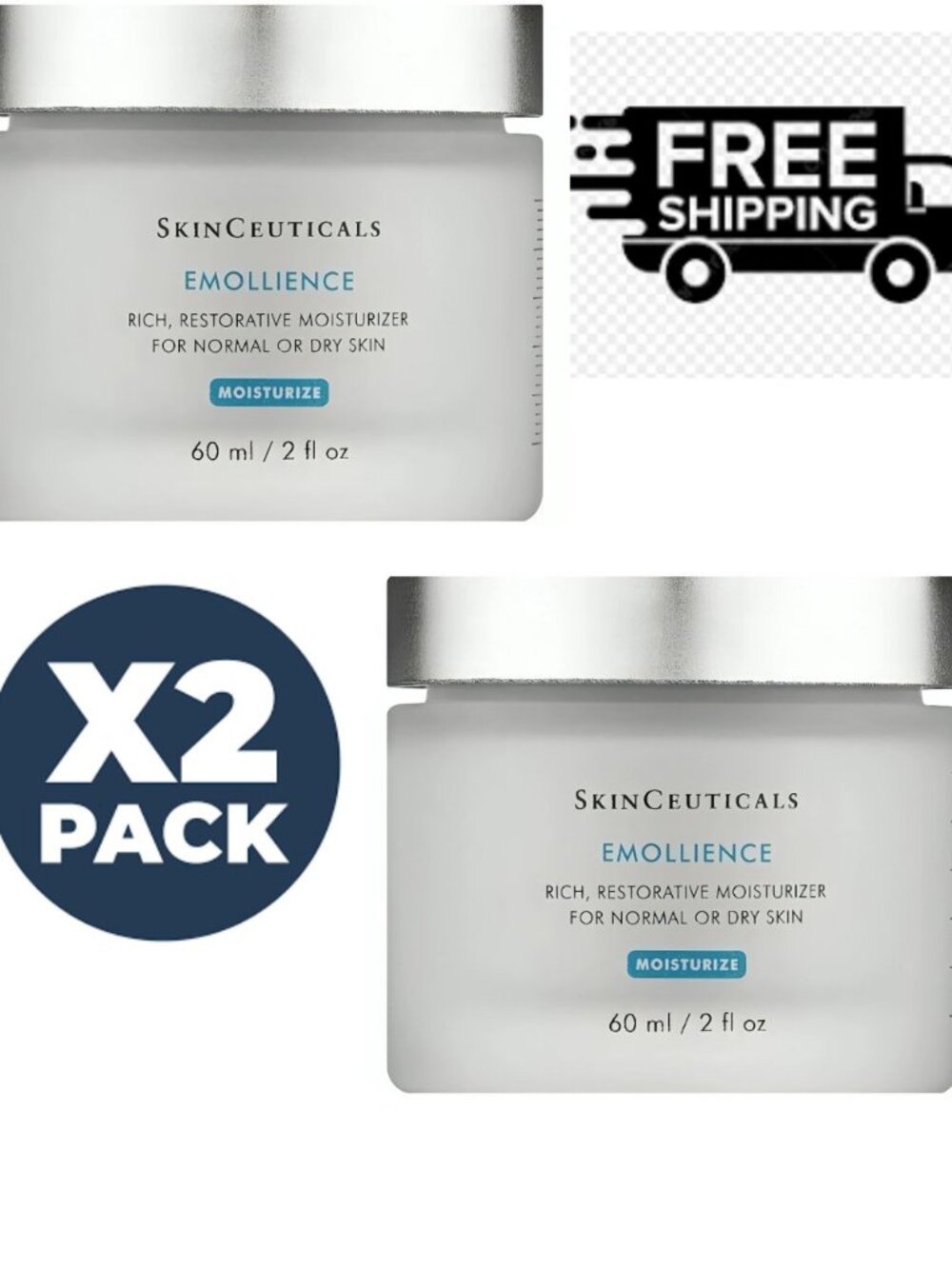 SkinCeuticals Emollience Hydrating Face Cream 60ml (pack of 2)